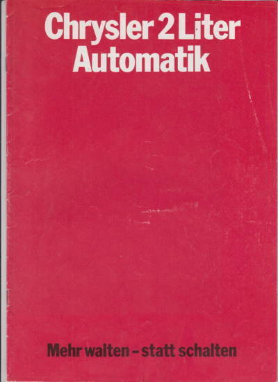 Prospekt Chrysler 2 Liter Automatik