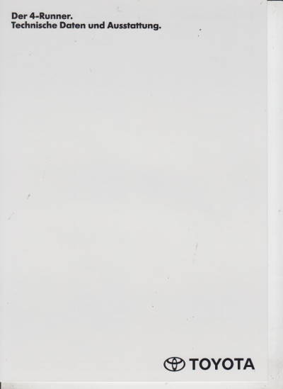 Technikprospekt Toyota 4-Runner 5-1990