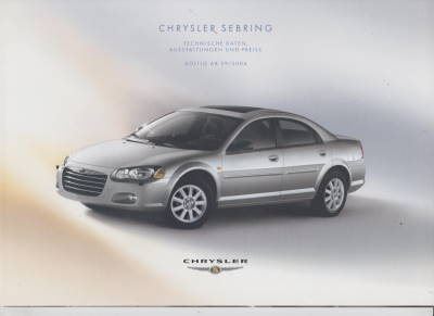 Preisliste Chrysler Sebring 9-2004
