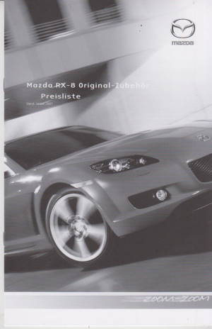 Preisliste Zubehör Mazda RX-8 1-2007