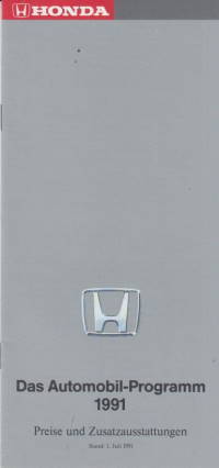 Preisliste Honda Programm 7-1991