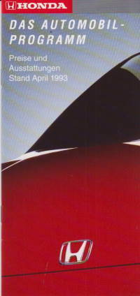 Preisliste Honda Programm 4-1993