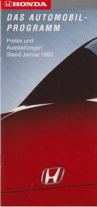 Preisliste Honda Programm 1-1993