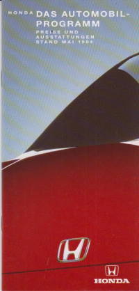 Preisliste Honda Programm 5-1994