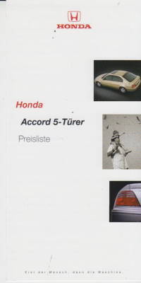 Preisliste Honda Accord 5-Türer 11-1999