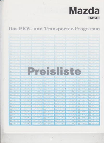 Preisliste Mazda Programm 9-1995