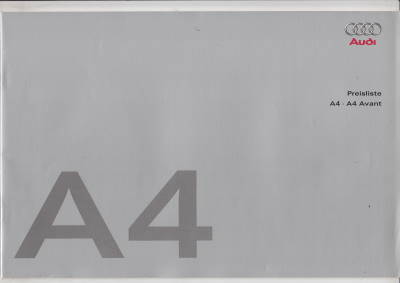 Preisliste Audi A4 + Avant 4-2008