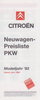 Preisliste Citroen PKW Programm 6-1992
