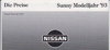 Preisliste Nissan Sunny 2-1993