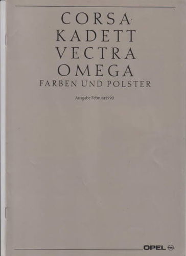 Farbkarte Opel Programm 2-1990