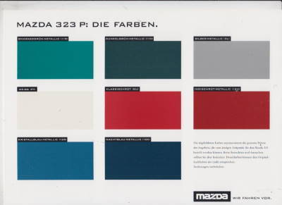 Farbkarte Mazda 323 P 1-1997