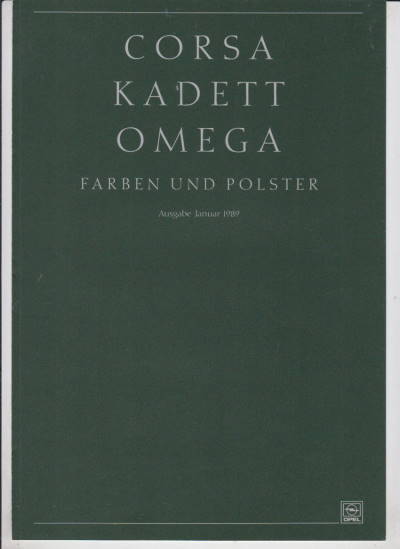 Farbkarte Opel Programm 1-1989