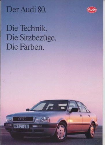 Farbkarte Technik Audi 80 7-1992