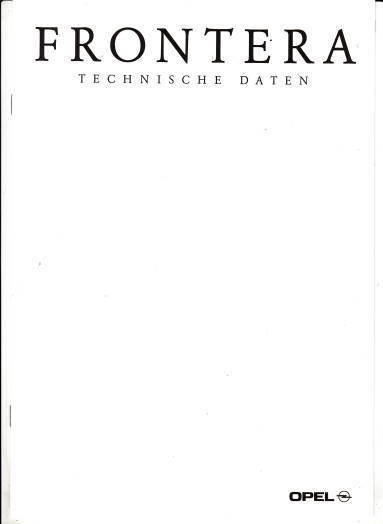 Technische Daten Opel Frontera 8-1992