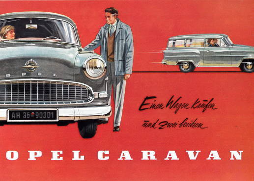 Opel Olympia Caravan Autoprospekt 50er Jahre