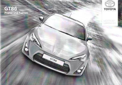 Preisliste Toyota GT86 9-2012