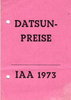 Datsun Preisliste IAA 1973