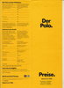 VW Polo Preisliste 8-1982