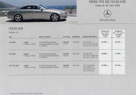 Mercedes CLS Klasse - Preisliste 6-2004