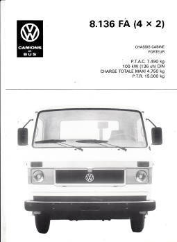 VW Bus 8.136 FA Technische Daten F. 1980