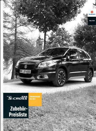 Suzuki SX4 S-Cross Preisliste Zubehör 2013