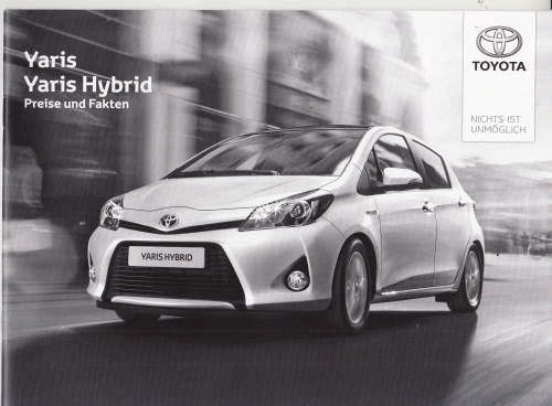 Preisliste Toyota Yaris mit Hybrid 7 - 2013 - Histoquariat