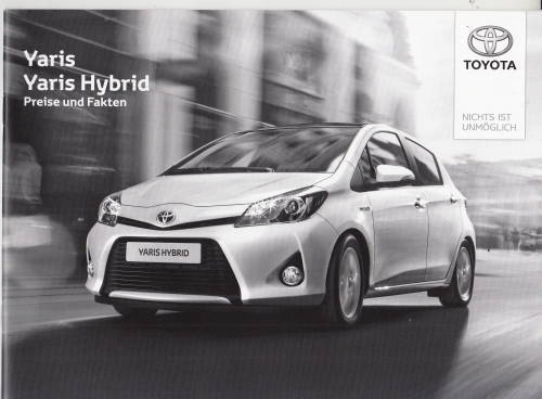 Preisliste Toyota Yaris mit Hybrid 2013