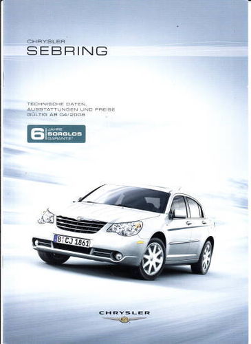 Preisliste Chrysler Sebring 4-2008