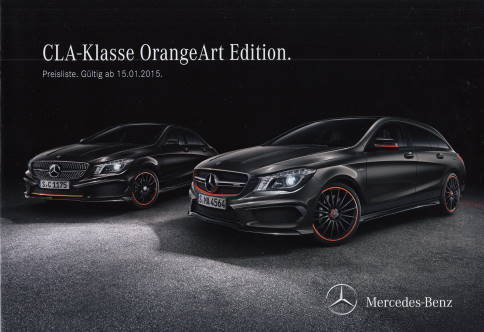 Prospekt Mercedes Cla Orange Art Edition 2015 Histoquariat