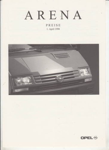 Preisliste Opel Arena 4-1998