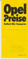 Opel Bedford Blitz Preislisten