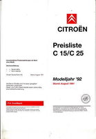 Citroen C25 Preislisten