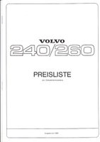 Volvo Serie 200 Preislisten