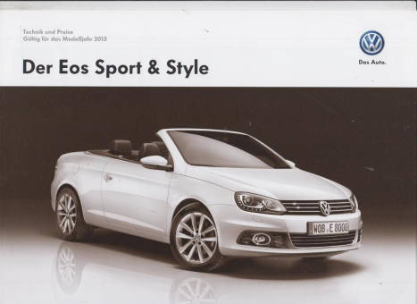 VW EOS Sport & Style Preisliste 10-2012