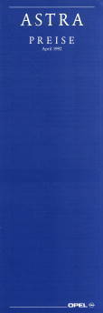 Preisliste Opel Astra 4-1992