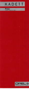 Preisliste Opel KAdett 9-1984