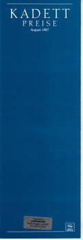 Preisliste Opel Kadett 8-1987