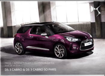 Citroen DS3  Cabrio Preisliste 2014