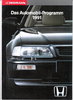 Das Honda PKW Programm Prospekt 1991