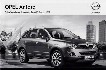 Preisliste Technik Opel Antara 11.-2012