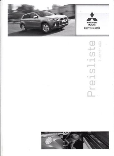 Mitsubishi ASX Preisliste Zubehör 1-2013