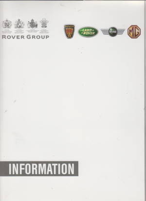 Pressemappe Rover MG Mini Landrover 1997