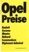 Opel Commodore Preislisten