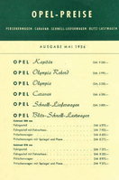 Opel Kapitän Preislisten