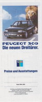 Peugeot 309 Preislisten