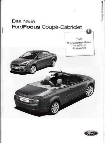 Preisliste Ford Focus Coupé-Cabriolet 7. Sept 2006
