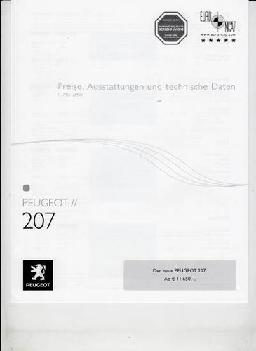 Preislisten Peugeot 207 online bestellen - Histoquariat