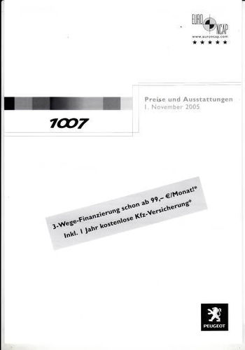 Preisliste Peugeot 1007 1. November 2005 pr-1205