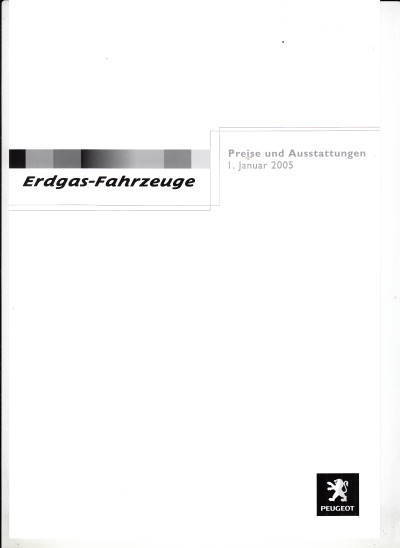 Preisliste Peugeot Erdgas-Fahrzeuge Januar 2005