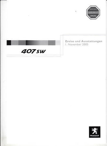 Preisliste Peugeot 407 sw 1. November 2005 pr-1240